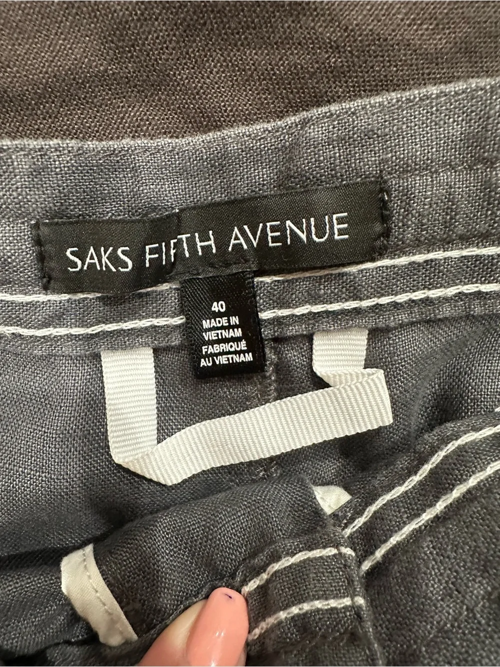 Saks fifth avenue Men's 100% Linen pants grey 40